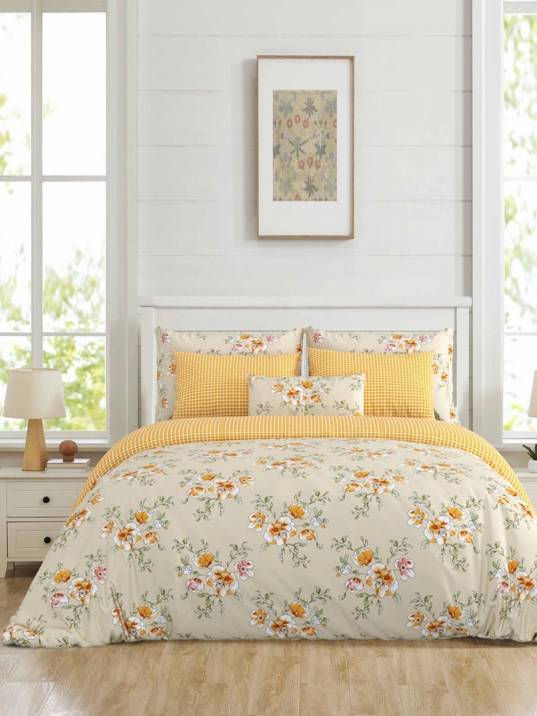 Salona Bichona Yellow & White Printed Superfine Double Queen Pure Cotton Bedding Set
Salona Bichona Yellow & White Printed Superfine Double Queen Pure Cotton Bedding Set