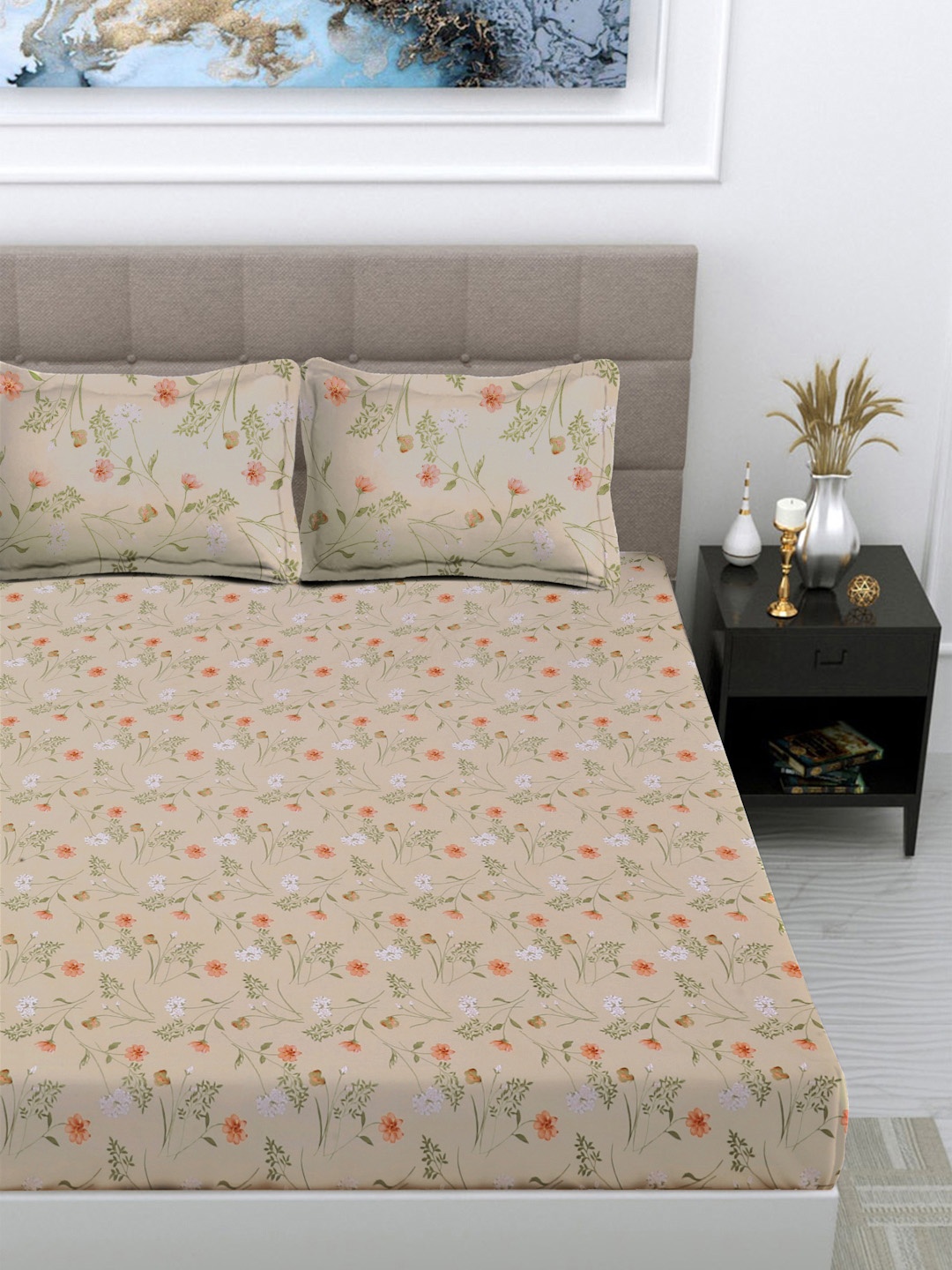 FABINALIV Brown & Pink Floral Printed 300 TC Double King Bedsheet With 2 Pillow Covers
FABINALIV Brown & Pink Floral Printed 300 TC Double King Bedsheet With 2 Pillow Covers