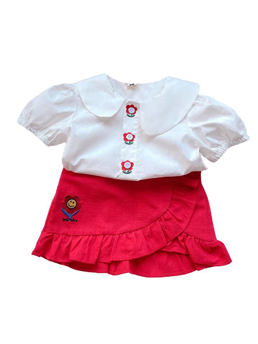 StyleCast x Revolte Girls Embroidered Peter Pan Collar Pure Cotton Top with Skirt, White
StyleCast x Revolte Girls Embroidered Peter Pan Collar Pure Cotton Top with Skirt, White