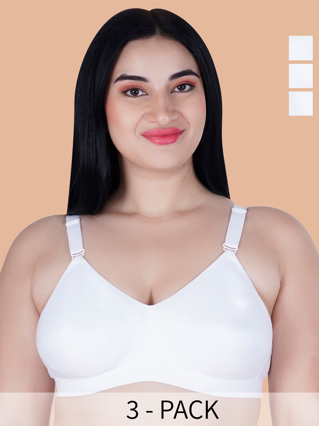 Souminie Pack Of 3 Full Coverage Non Padded Cotton Everyday Bra- All Day Comfort, White
Souminie Pack Of 3 Full Coverage Non Padded Cotton Everyday Bra- All Day Comfort, White