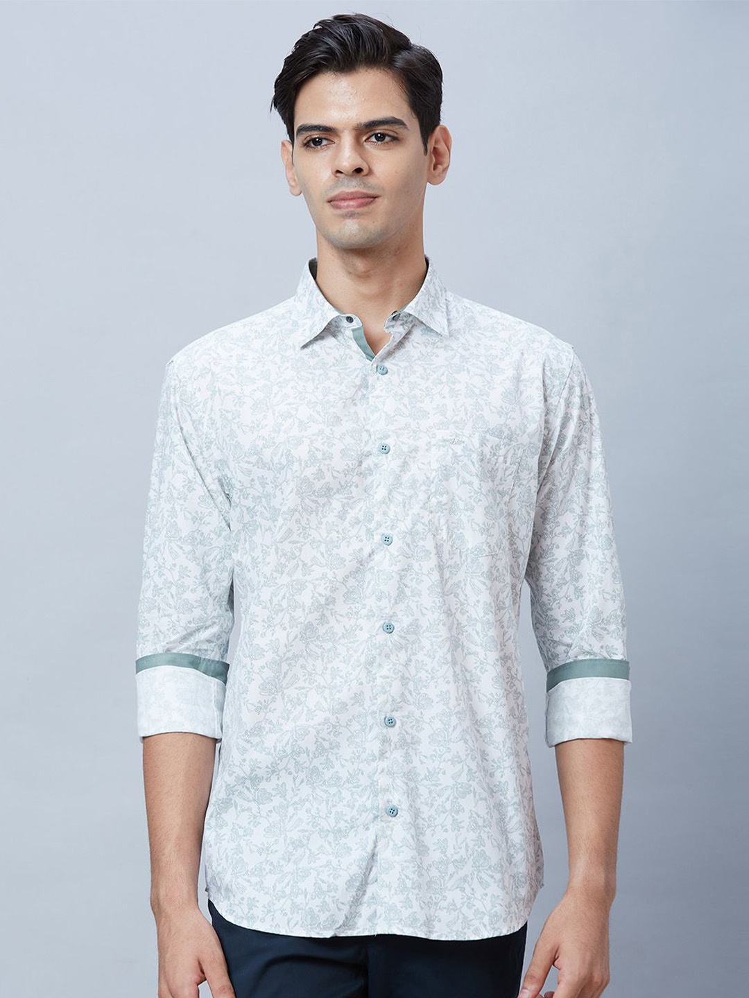 Park Avenue Men Opaque Floral Printed Slim Fit Spread Collar Casual Shirt, Blue
Park Avenue Men Opaque Floral Printed Slim Fit Spread Collar Casual Shirt, Blue