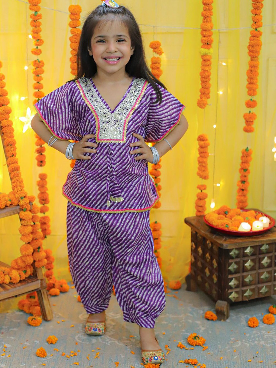 BownBee Girls Printed Regular Gotta Patti Pure Cotton Kaftan Kurti With Salwar, Purple
BownBee Girls Printed Regular Gotta Patti Pure Cotton Kaftan Kurti With Salwar, Purple