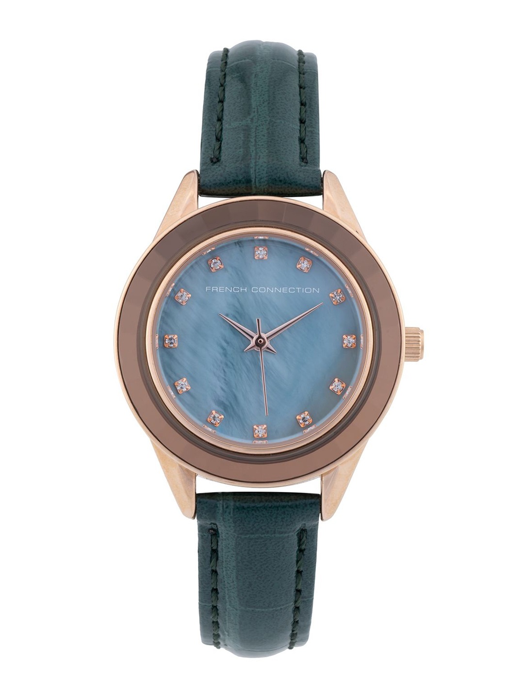 French Connection Women Embellished Dial & Leather Textured Straps Analogue Watch FCB5GRL, Blue
French Connection Women Embellished Dial & Leather Textured Straps Analogue Watch FCB5GRL, Blue