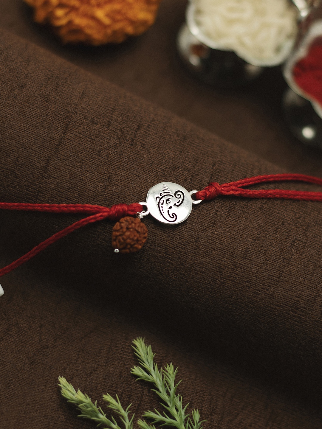 Meenakari Heritage Jewellery 92.5 Sterling Silver Rakhi With Roli Chawal & Greeting Card, Red
Meenakari Heritage Jewellery 92.5 Sterling Silver Rakhi With Roli Chawal & Greeting Card, Red