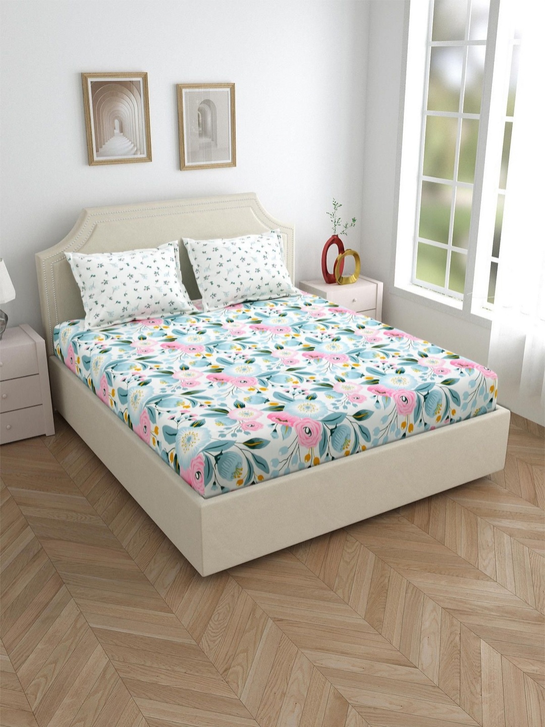 Salona Bichona Blue & White Printed 144 TC Pure Cotton King Bedsheet & 2 Pillow Covers
Salona Bichona Blue & White Printed 144 TC Pure Cotton King Bedsheet & 2 Pillow Covers