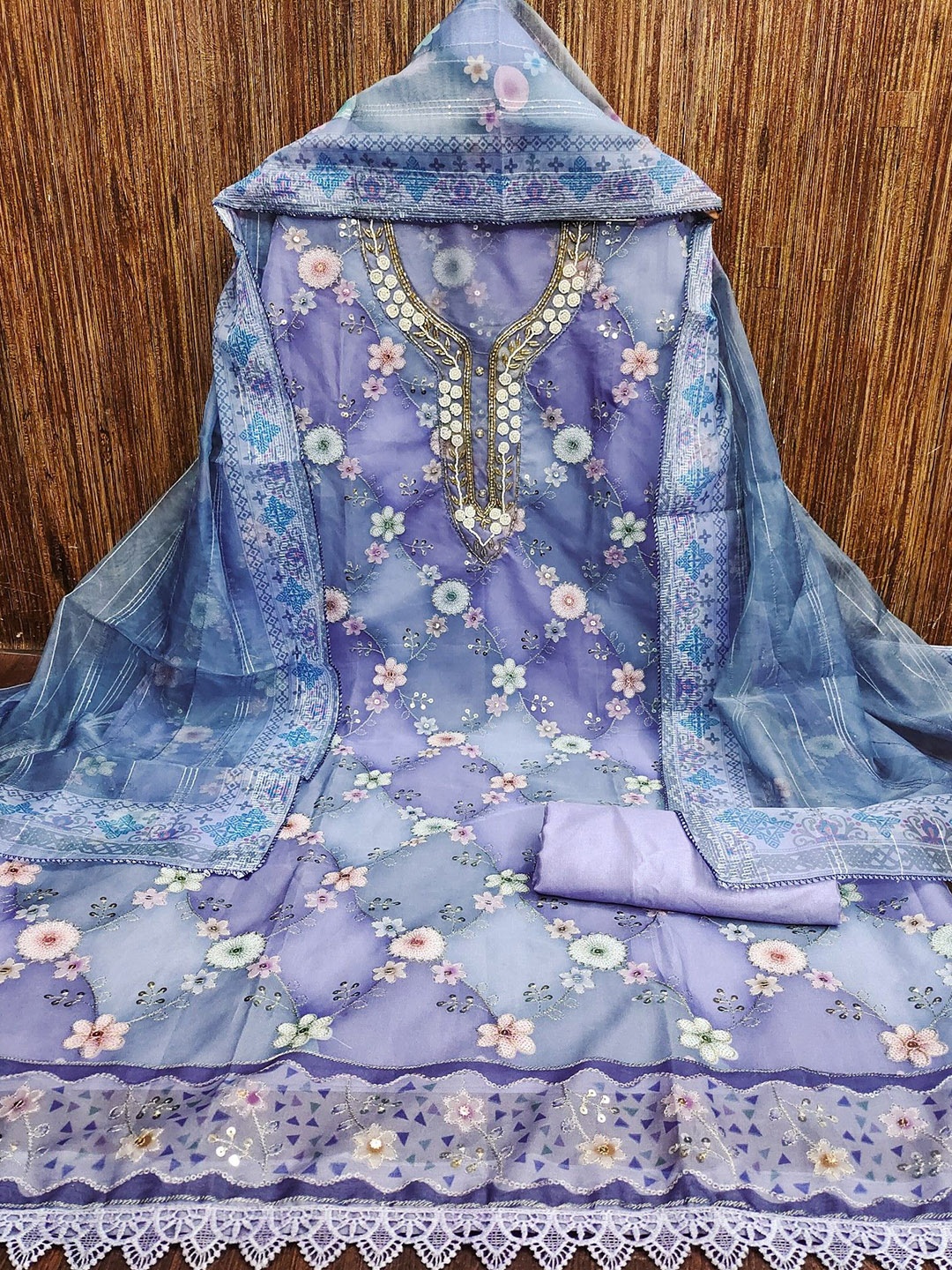 LeeliPeeri Designer Embroidered Floral Printed Organza Unstitched Dress Material, Blue
LeeliPeeri Designer Embroidered Floral Printed Organza Unstitched Dress Material, Blue