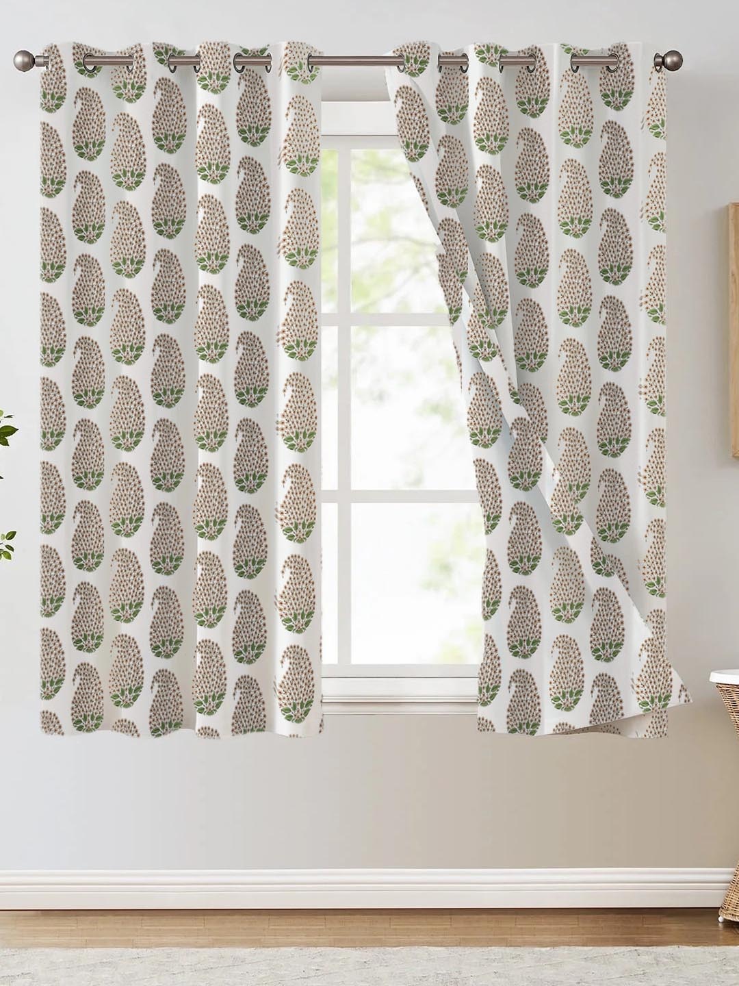 Trance Home Linen White & Orange 2 Pcs Printed Room Darkening Pure Cotton Window Curtains
Trance Home Linen White & Orange 2 Pcs Printed Room Darkening Pure Cotton Window Curtains