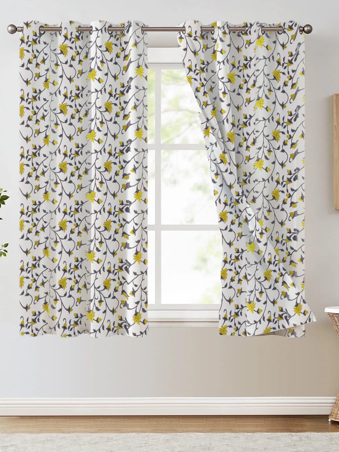 Trance Home Linen Yellow & White 2 Pcs Printed Room Darkening Pure Cotton Window Curtains
Trance Home Linen Yellow & White 2 Pcs Printed Room Darkening Pure Cotton Window Curtains