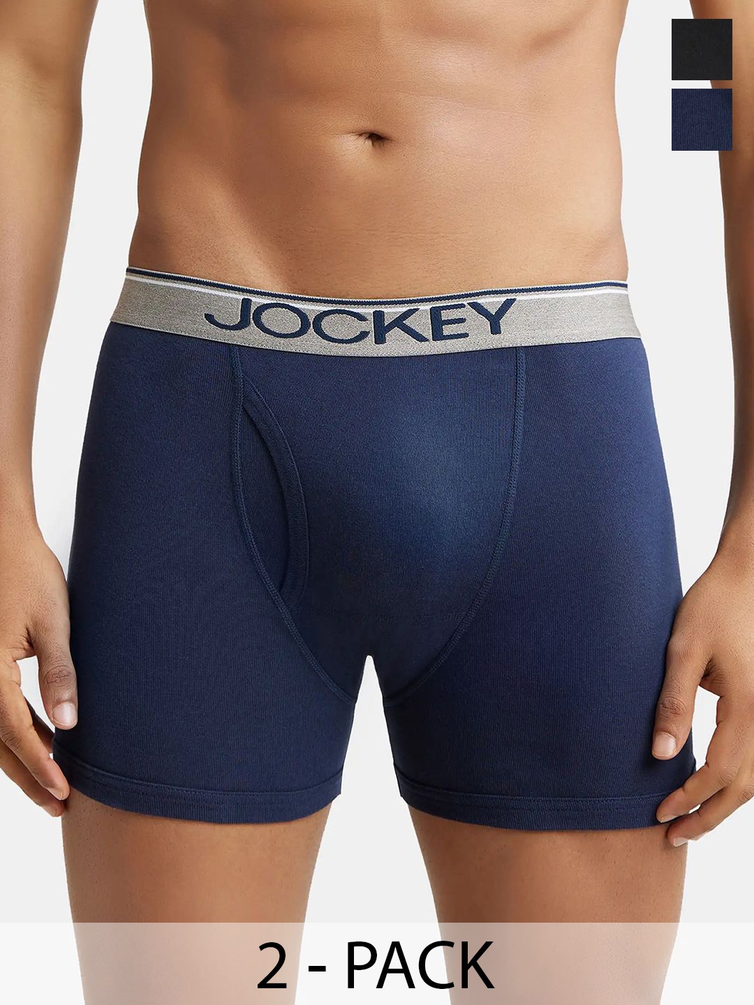 Jockey Pack of 2 Mid-Rise Outer Elastic Cotton Trunks 11036488-1-13925724-1, Navy blue
Jockey Pack of 2 Mid-Rise Outer Elastic Cotton Trunks 11036488-1-13925724-1, Navy blue
