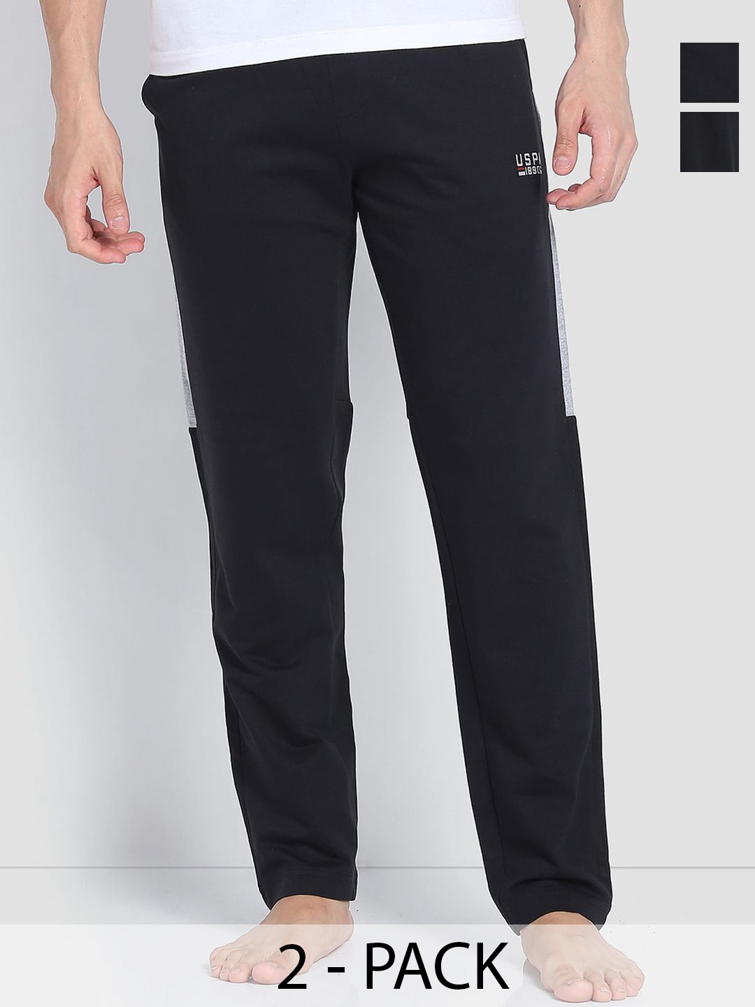 U.S. Polo Assn. Pack of 2 Mid-Rise Cotton Joggers Lounge Pants, Black
U.S. Polo Assn. Pack of 2 Mid-Rise Cotton Joggers Lounge Pants, Black