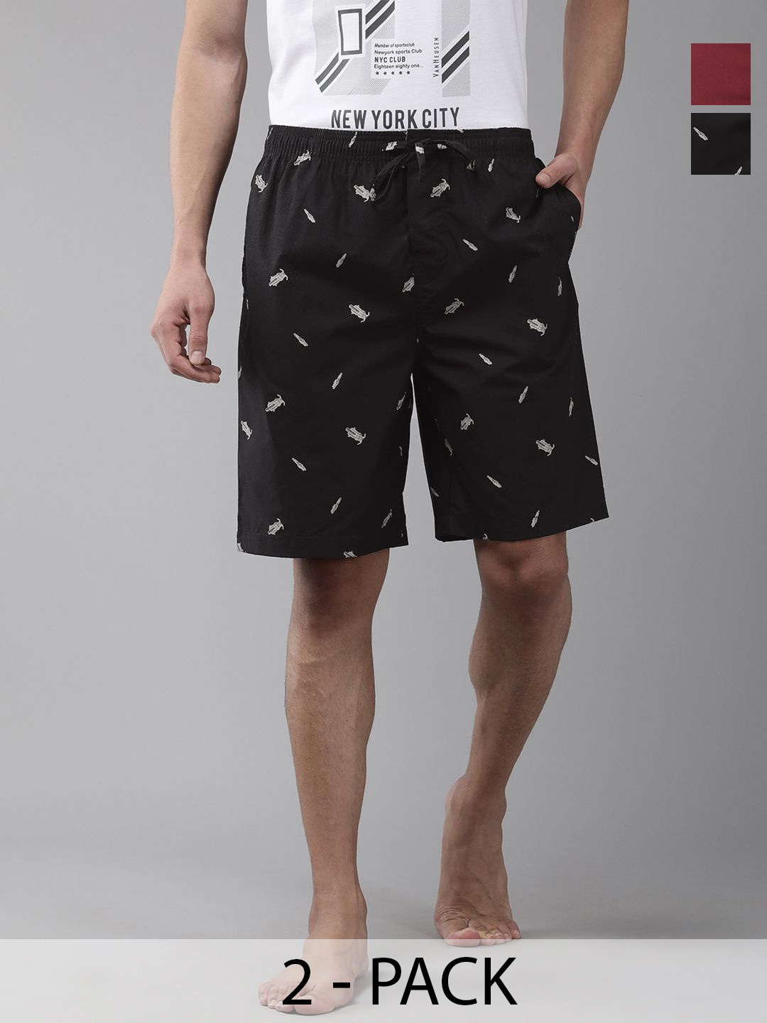 Van Heusen Athleisure Men Pack Of 2 Printed Soft Suede Touch Pocket Lounge Shorts, Black
Van Heusen Athleisure Men Pack Of 2 Printed Soft Suede Touch Pocket Lounge Shorts, Black