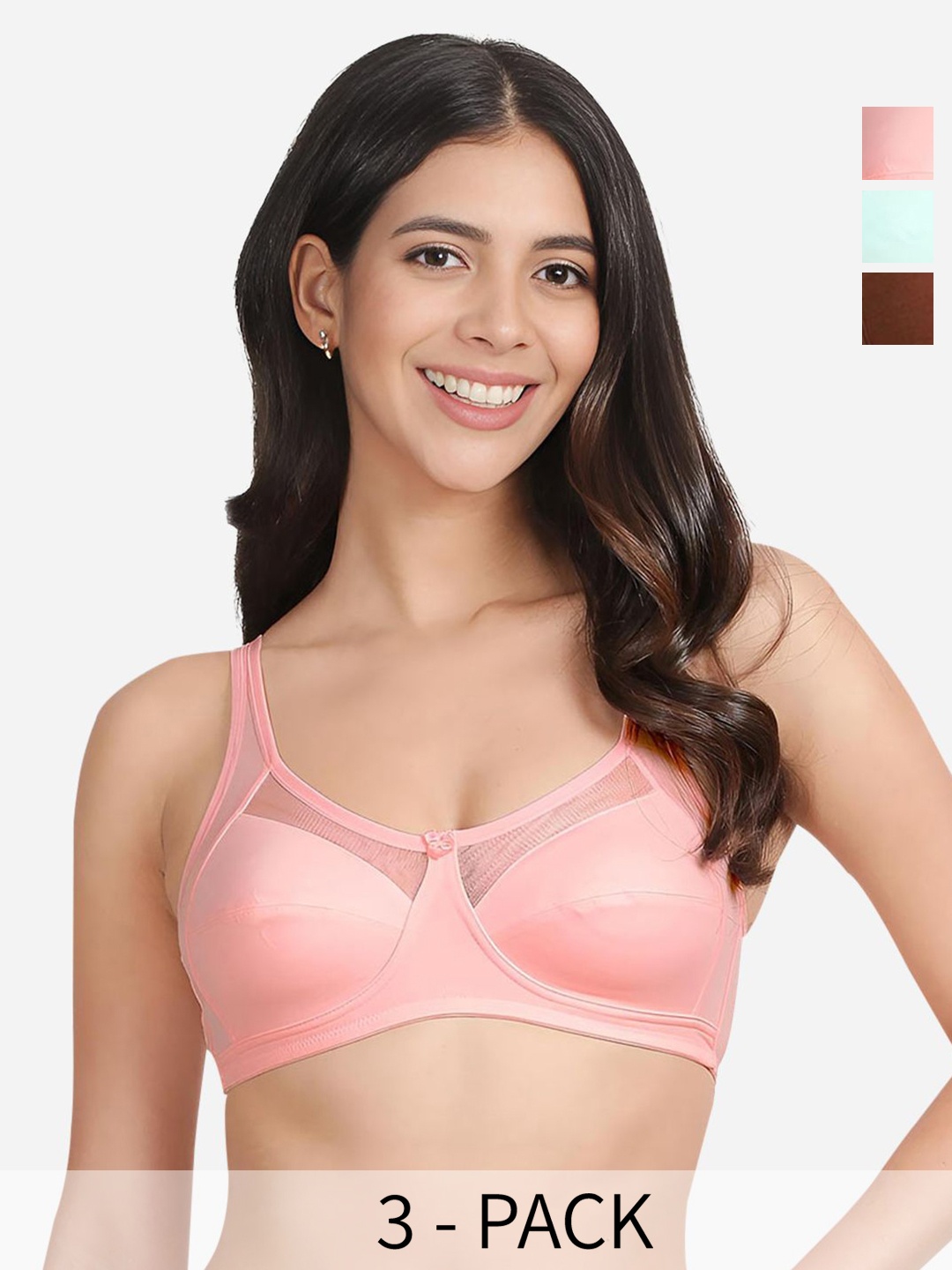 Susie Pack Of 3 Full Coverage Cotton Non Padded Everyday Bra-All Day Comfort, Green
Susie Pack Of 3 Full Coverage Cotton Non Padded Everyday Bra-All Day Comfort, Green