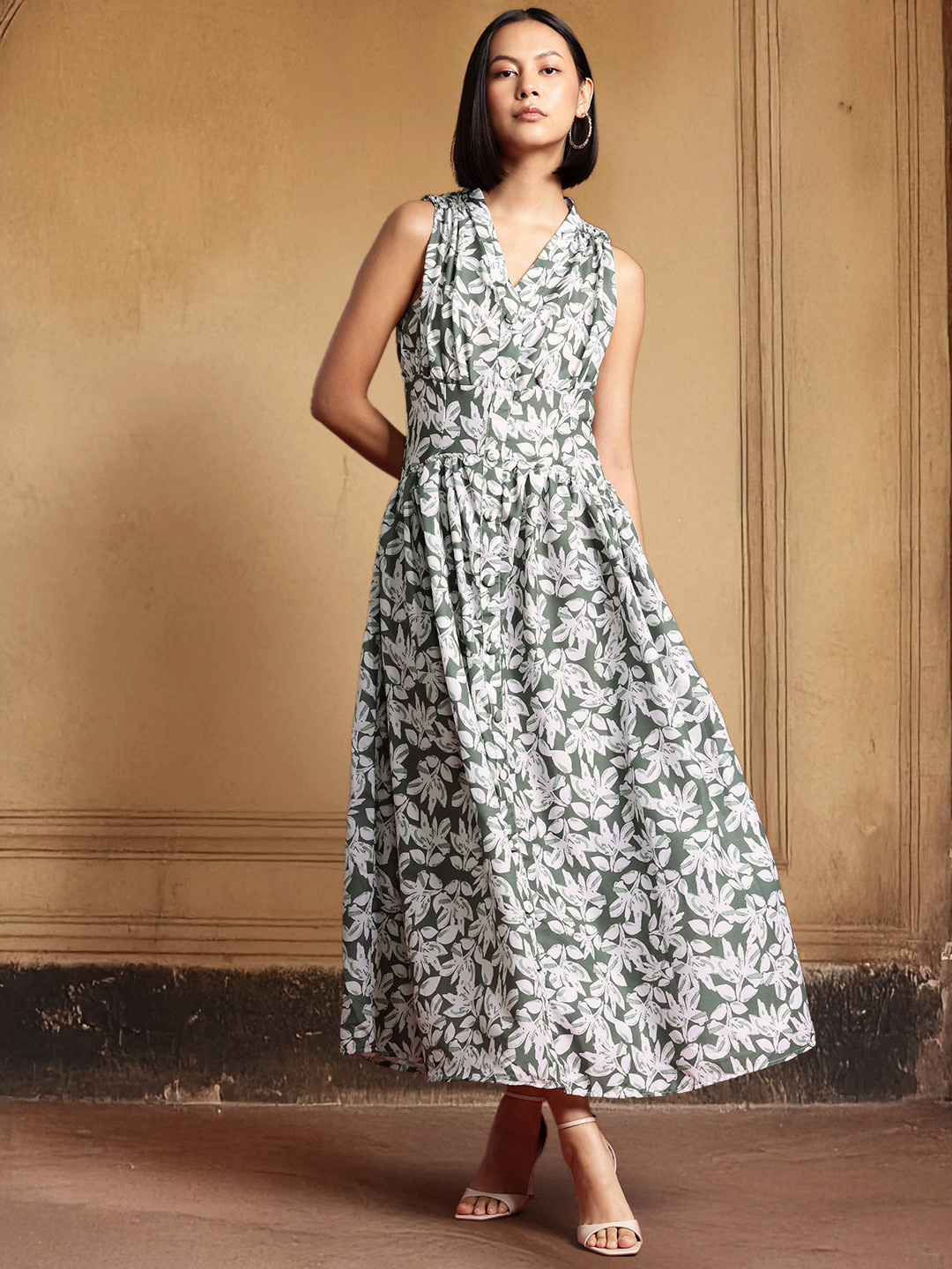 all about you Floral Print Fit & Flare Maxi Dress, Green 
all about you Floral Print Fit & Flare Maxi Dress, Green