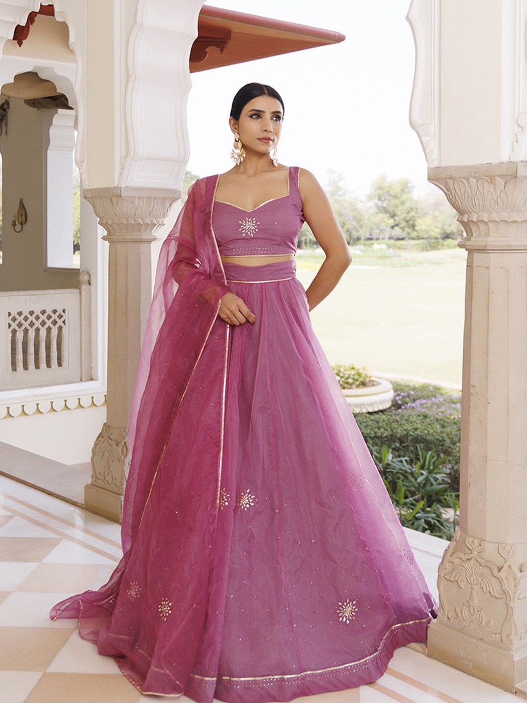 Ragavi Embroidered Beads and Stones Organza Ready to Wear Lehenga & Blouse With Dupatta, Purple
Ragavi Embroidered Beads and Stones Organza Ready to Wear Lehenga & Blouse With Dupatta, Purple