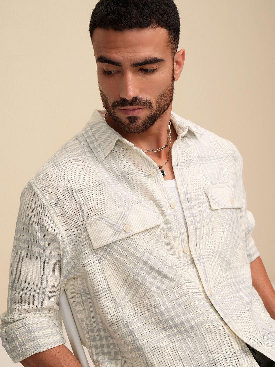 LOCOMOTIVE Premium Men Tartan Checks Checked Oversized Casual Shirt, Off white
LOCOMOTIVE Premium Men Tartan Checks Checked Oversized Casual Shirt, Off white