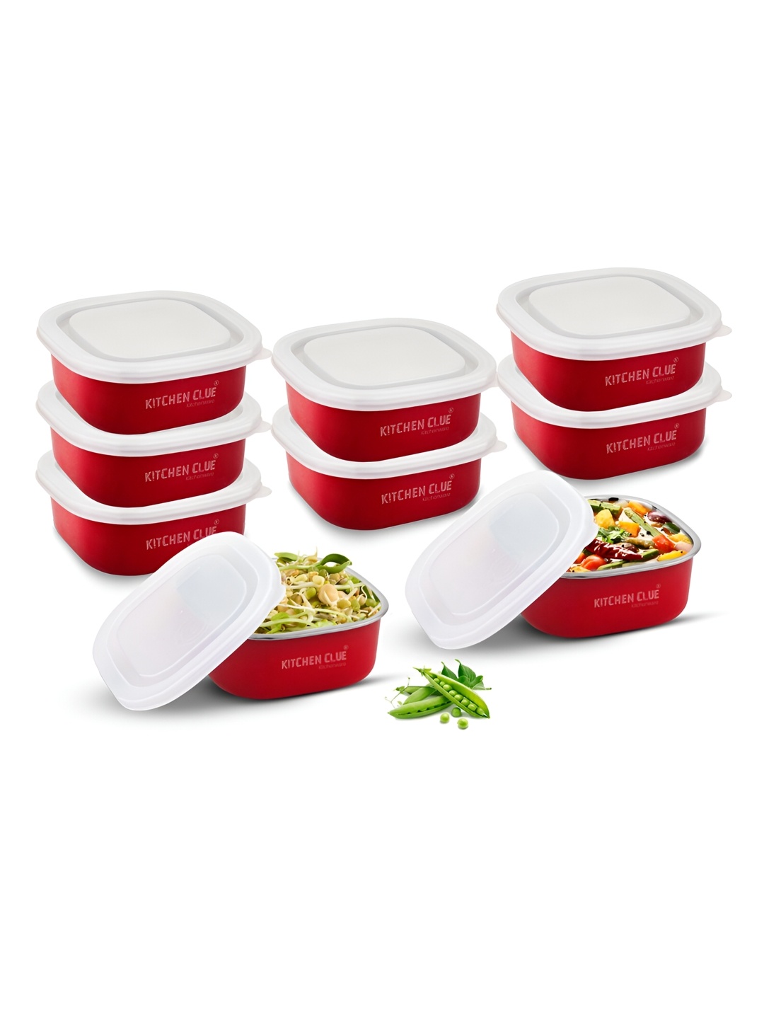 KITCHEN CLUE Red & White 9 Pieces Stainless Steel Leak Proof Lunch Boxes 350 ml Each
KITCHEN CLUE Red & White 9 Pieces Stainless Steel Leak Proof Lunch Boxes 350 ml Each