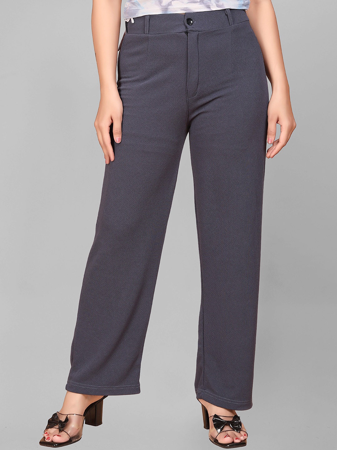 N N ENTERPRISE Women Original Straight Fit High-Rise Travel Features Trousers, Grey
N N ENTERPRISE Women Original Straight Fit High-Rise Travel Features Trousers, Grey