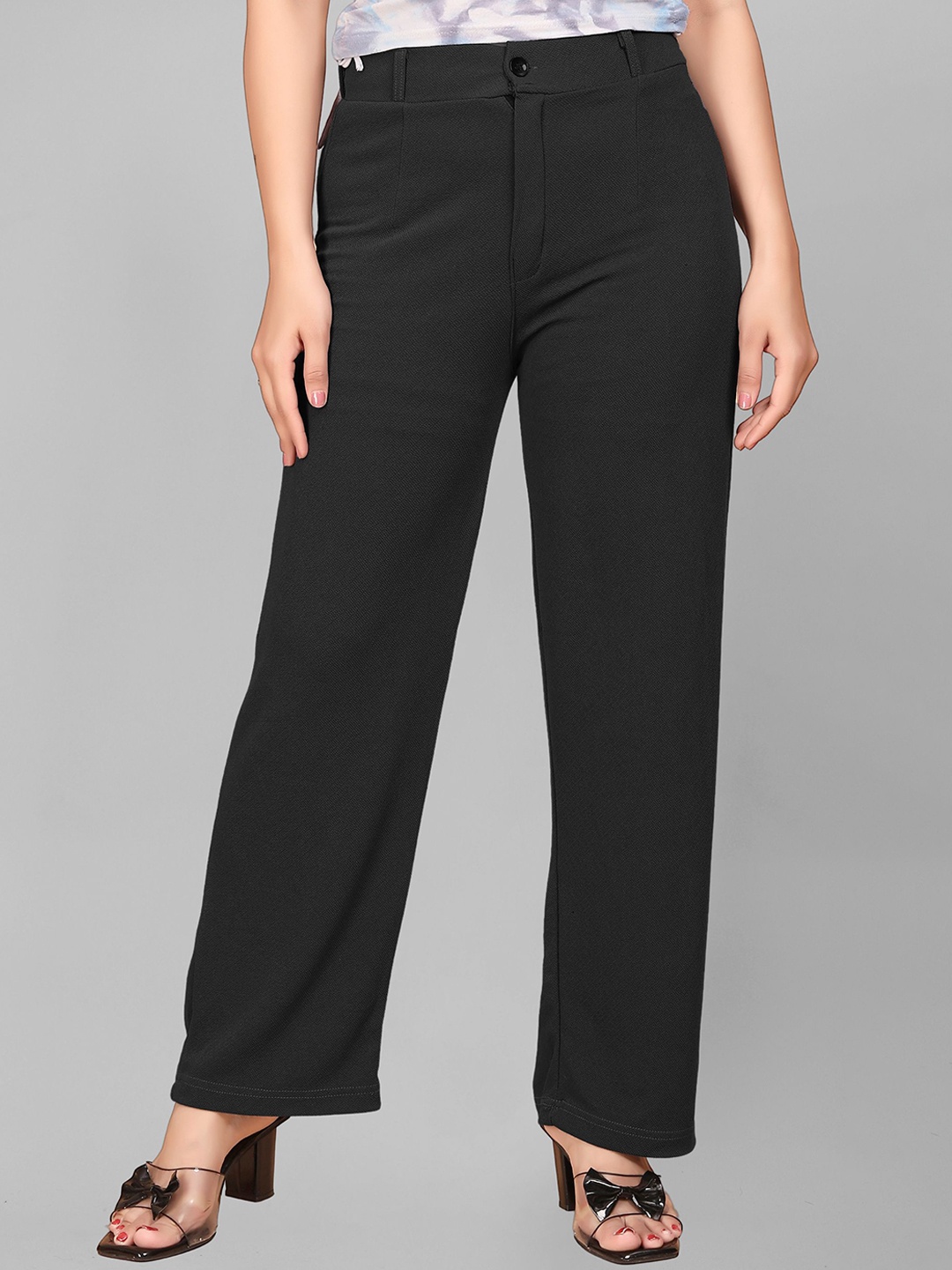 N N ENTERPRISE Women Original Straight Fit High-Rise Travel Features Trousers, Black
N N ENTERPRISE Women Original Straight Fit High-Rise Travel Features Trousers, Black