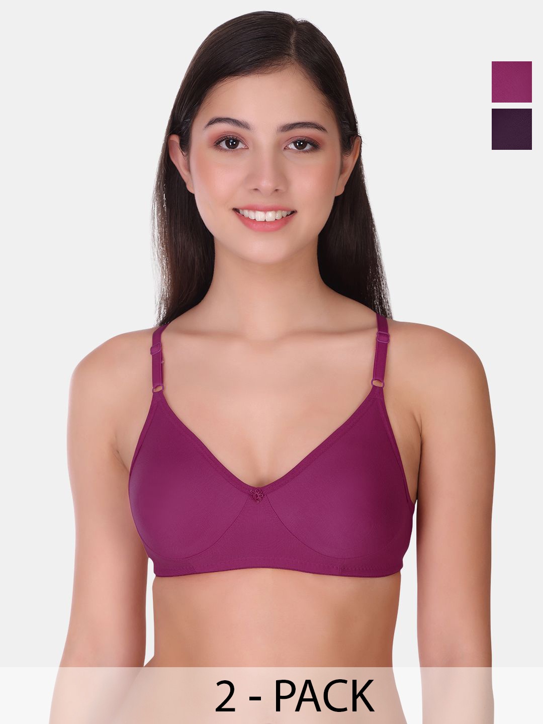 POOJA RAGENEE Pack Of 2 Full Coverage Cotton T-shirt Bra With All Day Comfort, Purple
POOJA RAGENEE Pack Of 2 Full Coverage Cotton T-shirt Bra With All Day Comfort, Purple