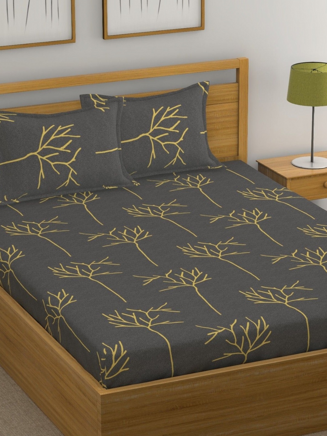 Huesland Grey & Yellow Floral Printed 144 TC Cotton King Bedsheet With 2 Pillow Covers
Huesland Grey & Yellow Floral Printed 144 TC Cotton King Bedsheet With 2 Pillow Covers