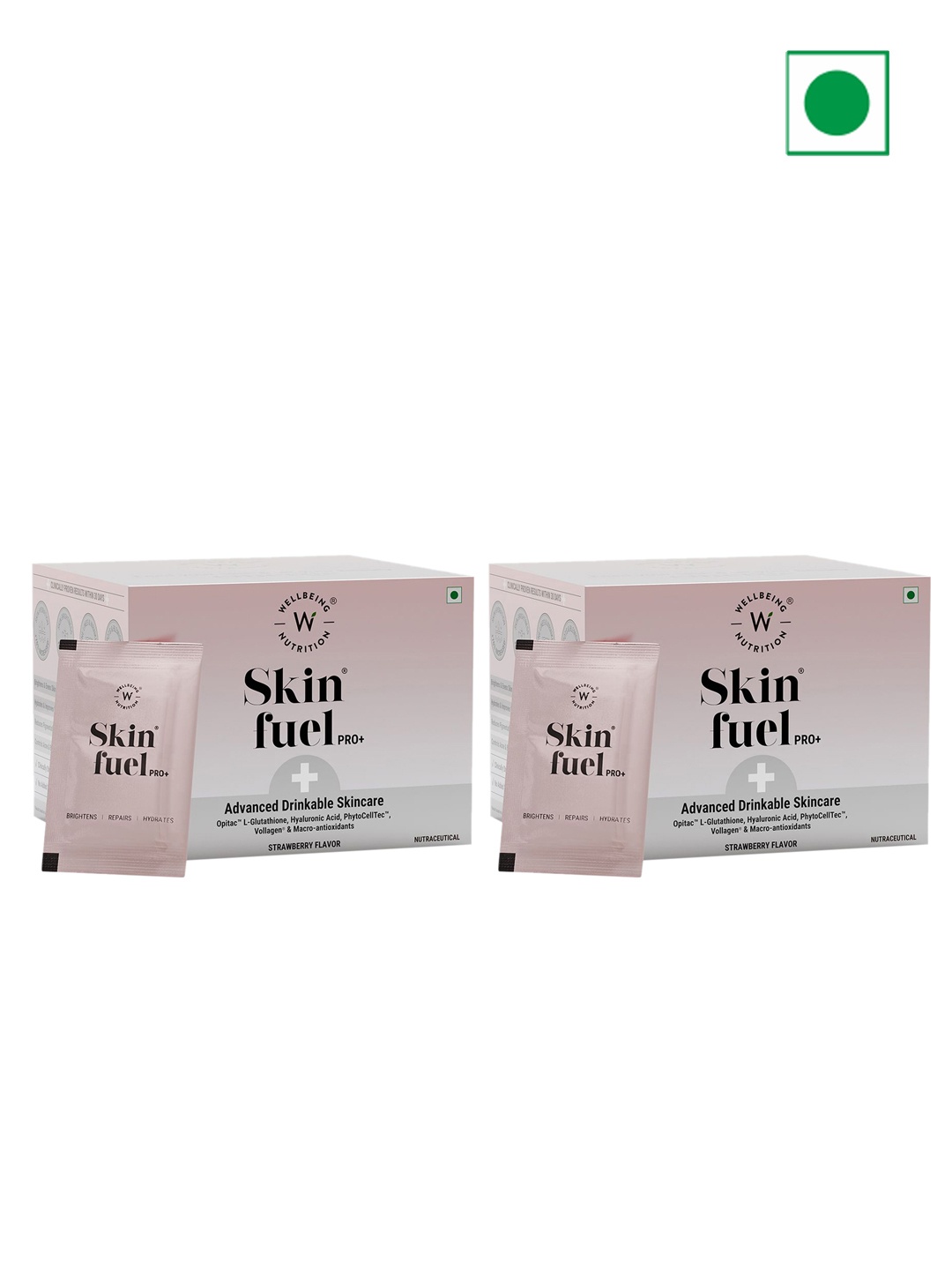 Wellbeing Nutrition Set Of 2 Skin Fuel Pro+ Strawberry Flavour Powder - 28 Sachet Each, Pink
Wellbeing Nutrition Set Of 2 Skin Fuel Pro+ Strawberry Flavour Powder - 28 Sachet Each, Pink