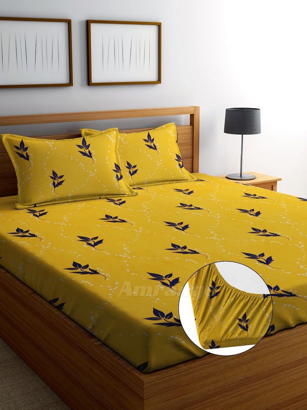 AMRANGE Yellow & Black Printed 250TC Microfiber Fitted King Bedsheet With 2 Pillow Covers
AMRANGE Yellow & Black Printed 250TC Microfiber Fitted King Bedsheet With 2 Pillow Covers