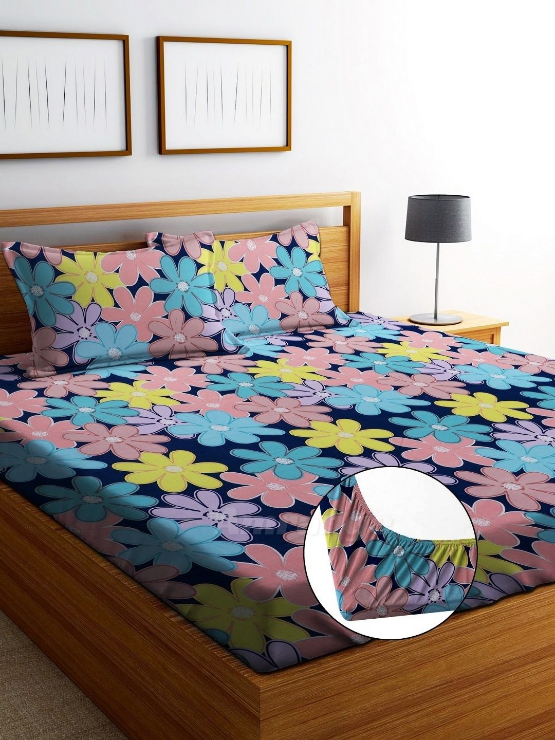 AMRANGE Blue & Yellow Printed 250TC Microfiber King Fitted Bedsheet With 2 Pillow Covers
AMRANGE Blue & Yellow Printed 250TC Microfiber King Fitted Bedsheet With 2 Pillow Covers