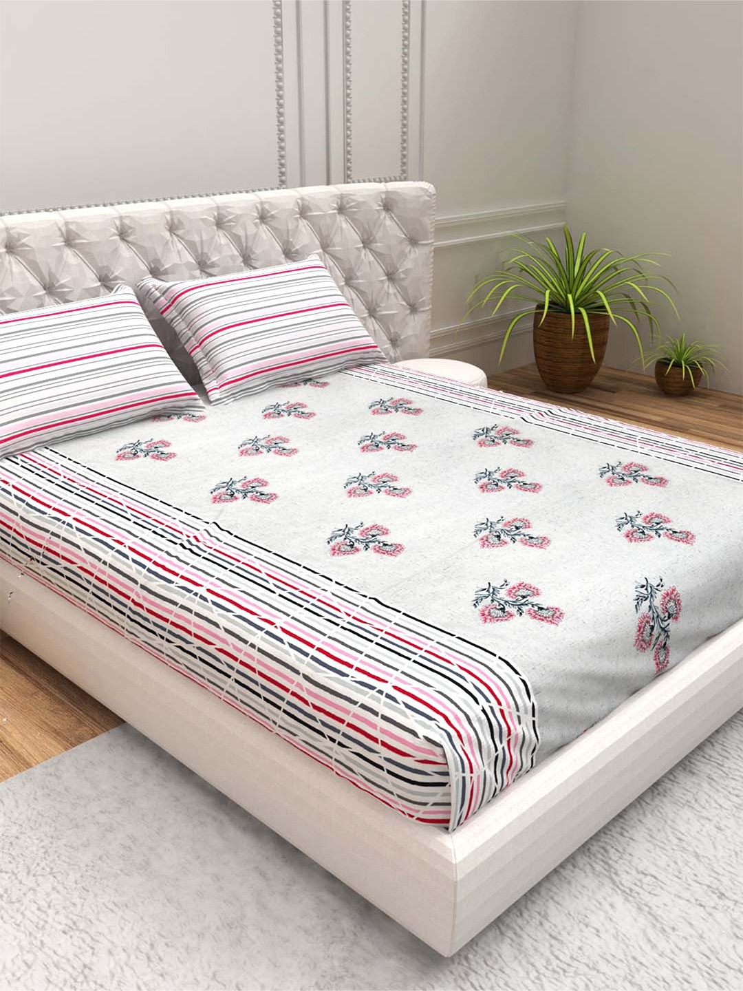THE WHITE MOSS White Ethnic Motifs 140 TC Pure Cotton Queen Bedsheet with 2 Pillow Covers
THE WHITE MOSS White Ethnic Motifs 140 TC Pure Cotton Queen Bedsheet with 2 Pillow Covers
