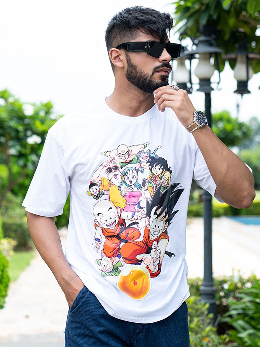 Tistabene Men Graphic Dragon Ball Z Printed Drop Shoulder Sleeves Oversized T-shirt, White
Tistabene Men Graphic Dragon Ball Z Printed Drop Shoulder Sleeves Oversized T-shirt, White