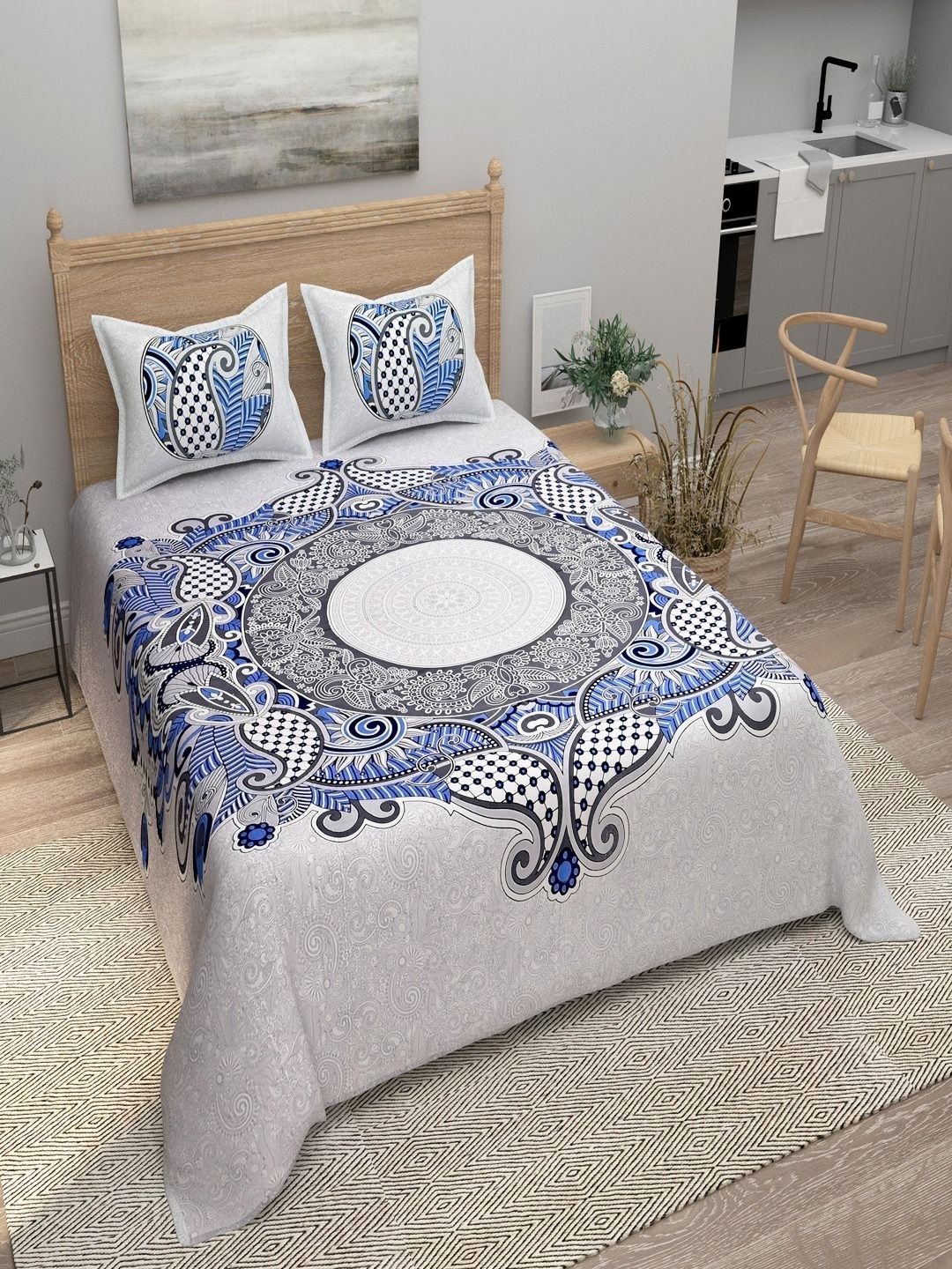 Bombay Spreads White Printed Pure Cotton 144 TC Double King Bedsheet With 2 Pillow Covers
Bombay Spreads White Printed Pure Cotton 144 TC Double King Bedsheet With 2 Pillow Covers