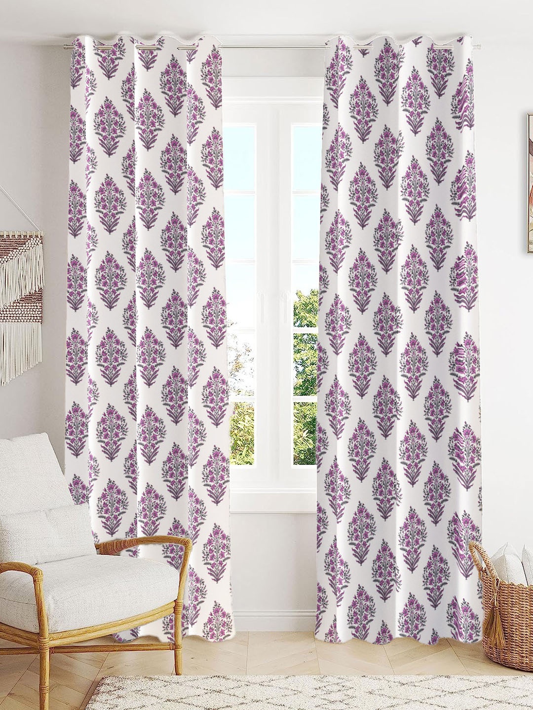 Trance Home Linen Mauve & White Floral Printed Room Darkening Pure Cotton Door Curtain
Trance Home Linen Mauve & White Floral Printed Room Darkening Pure Cotton Door Curtain