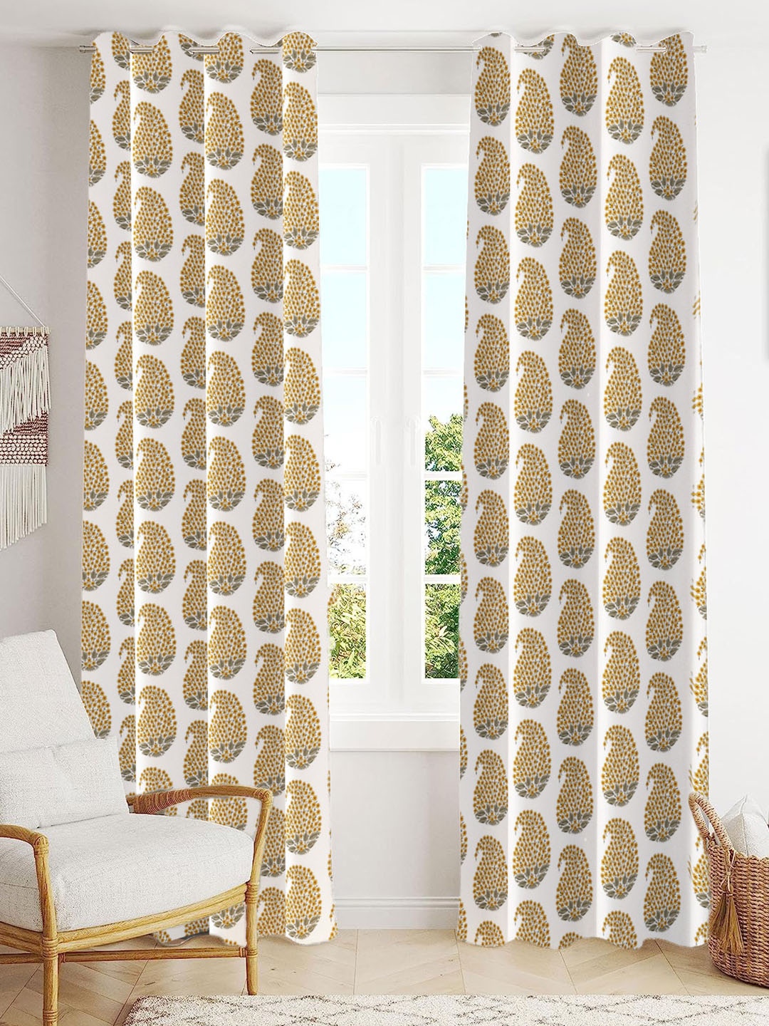 Trance Home Linen Gold Toned & White Printed Room Darkening Pure Cotton Long Door Curtain
Trance Home Linen Gold Toned & White Printed Room Darkening Pure Cotton Long Door Curtain