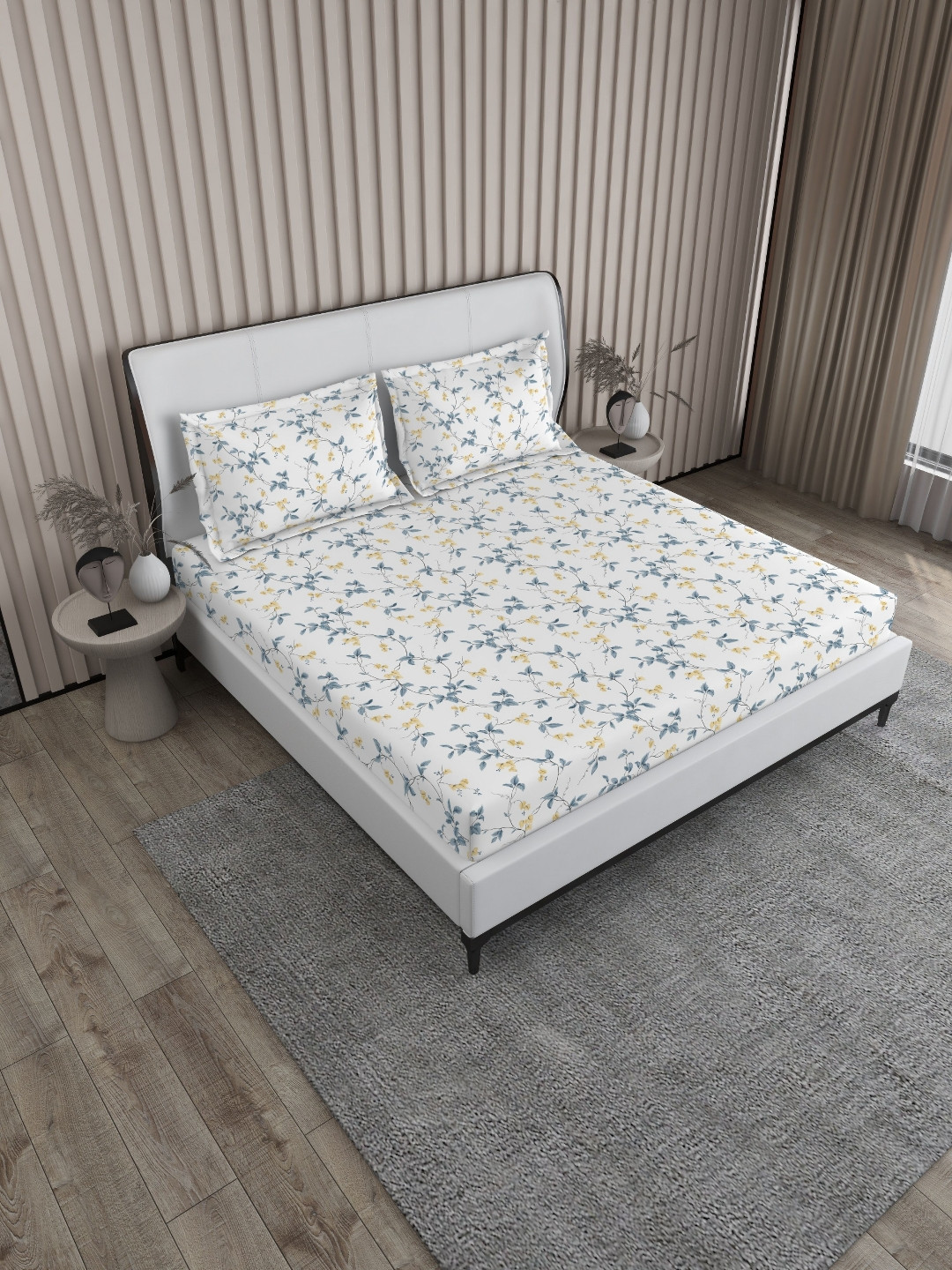 Boutique Living India White Printed 200 TC Pure Cotton King Bedsheet & 2 Pillow Covers
Boutique Living India White Printed 200 TC Pure Cotton King Bedsheet & 2 Pillow Covers