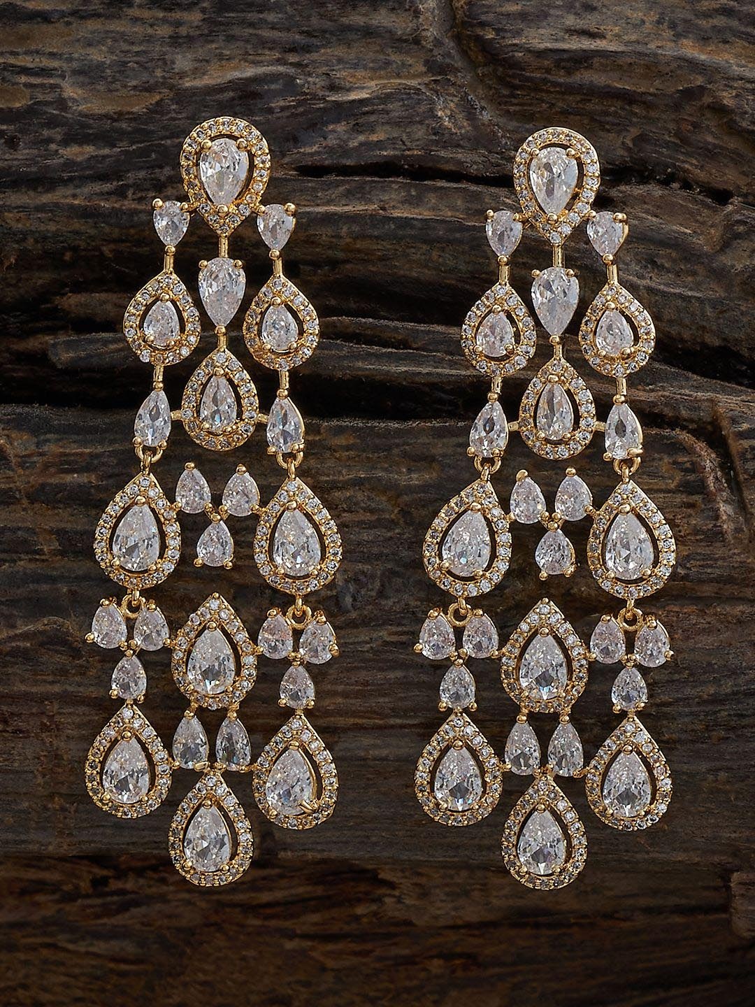 Kushal's Fashion Jewellery Gold-Plated Cubic Zirconia Teardrop Shaped Drop Earrings, White
Kushal's Fashion Jewellery Gold-Plated Cubic Zirconia Teardrop Shaped Drop Earrings, White