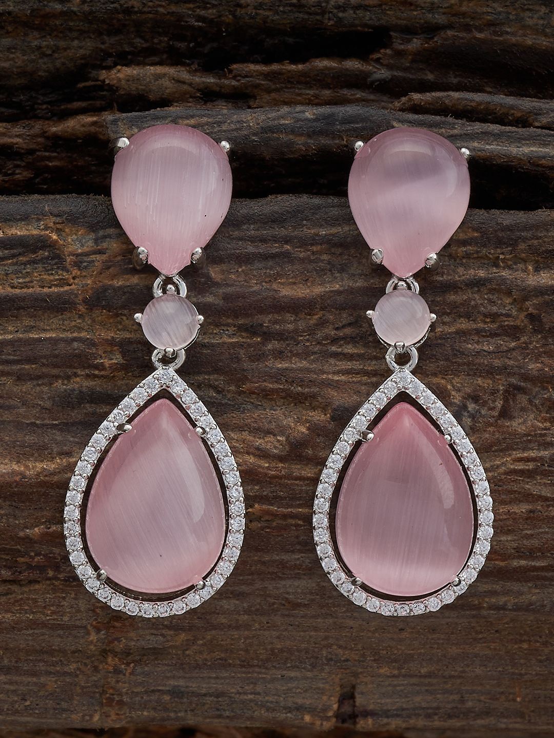 Kushal's Fashion Jewellery Rhodium-Plated Cubic Zirconia-Studded Drop Earrings, Pink
Kushal's Fashion Jewellery Rhodium-Plated Cubic Zirconia-Studded Drop Earrings, Pink