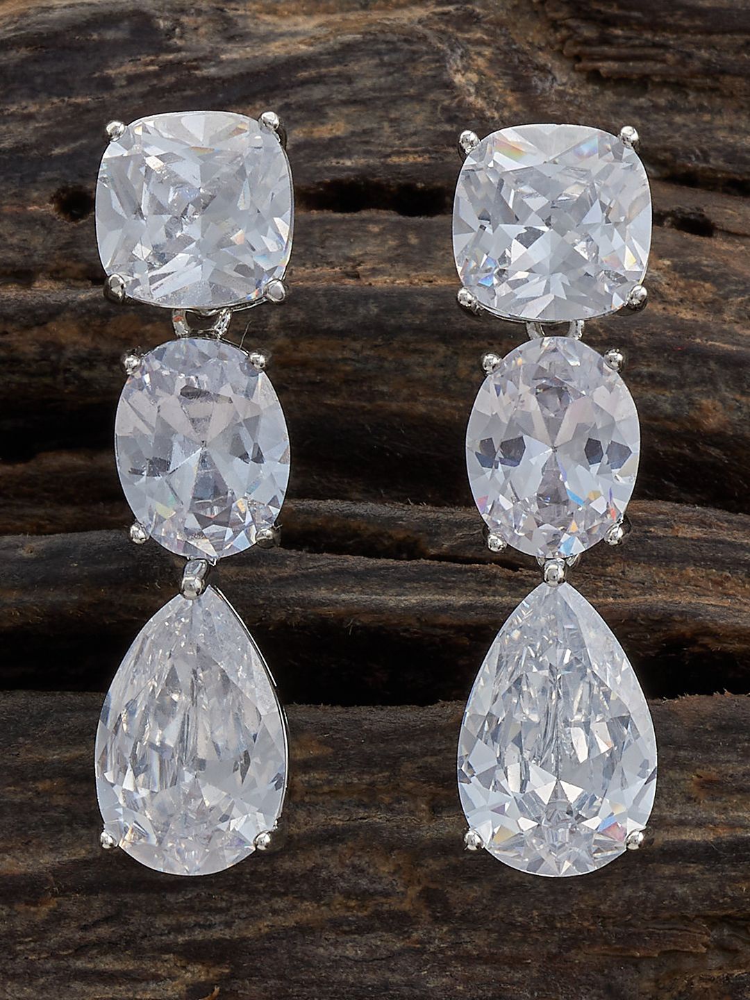 Kushal's Fashion Jewellery Rhodium-Plated Cubic Zirconia-Studded Square Drop Earrings, White
Kushal's Fashion Jewellery Rhodium-Plated Cubic Zirconia-Studded Square Drop Earrings, White