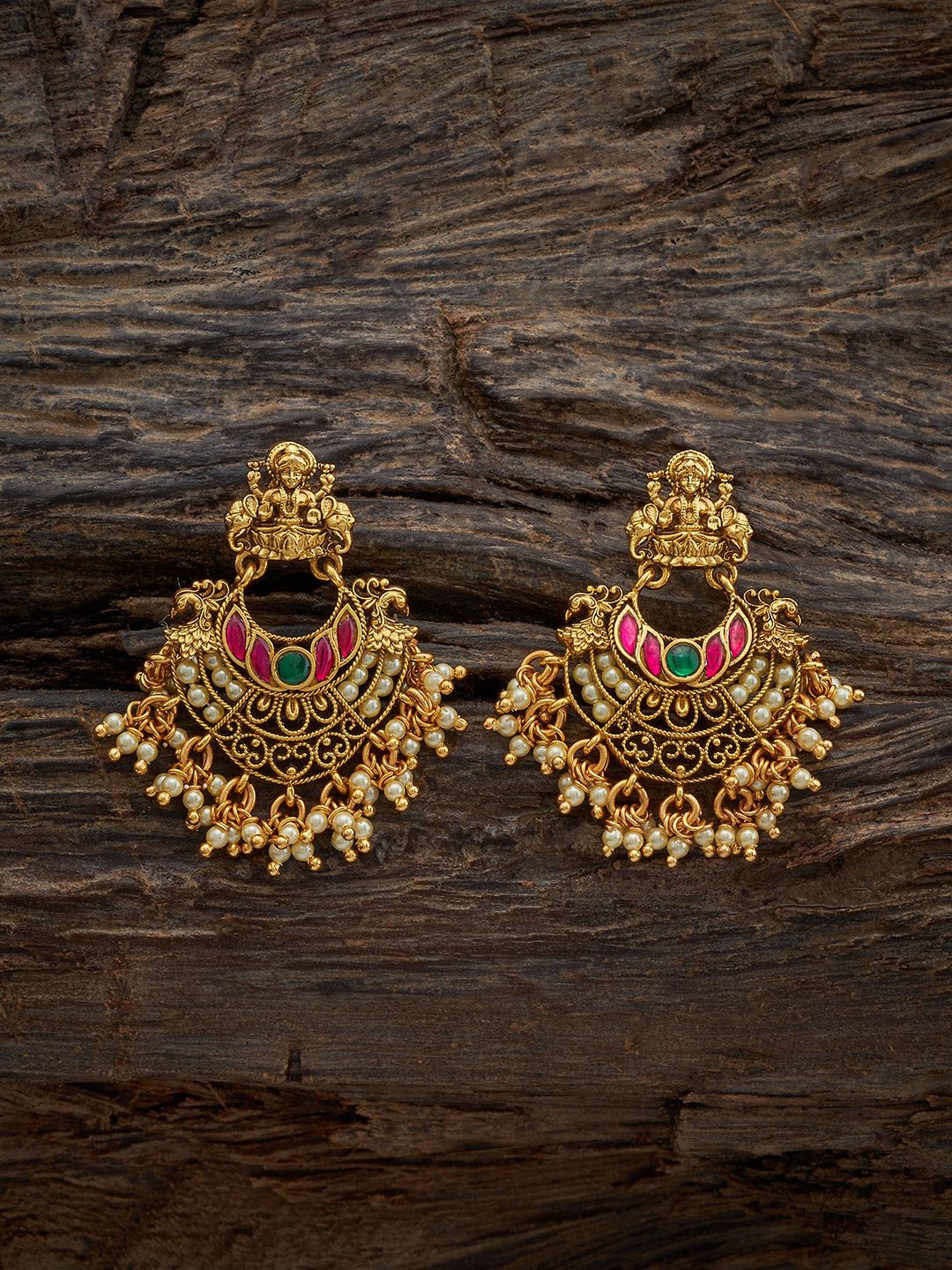 Kushal's Fashion Jewellery Gold-Plated 92.5 Pure Silver Stone Studded Circular Chandbalis
Kushal's Fashion Jewellery Gold-Plated 92.5 Pure Silver Stone Studded Circular Chandbalis
