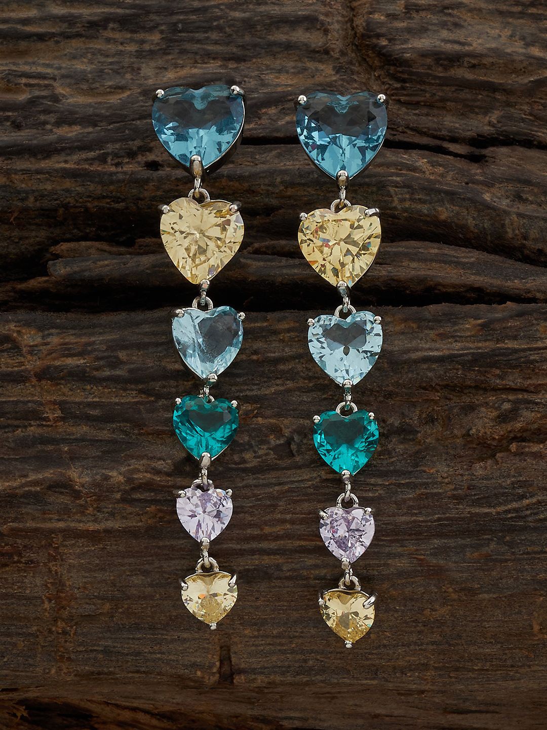 Kushal's Fashion Jewellery Rhodium-Plated CZ Stone Studded Heart Shaped Drop Earrings, Silver
Kushal's Fashion Jewellery Rhodium-Plated CZ Stone Studded Heart Shaped Drop Earrings, Silver