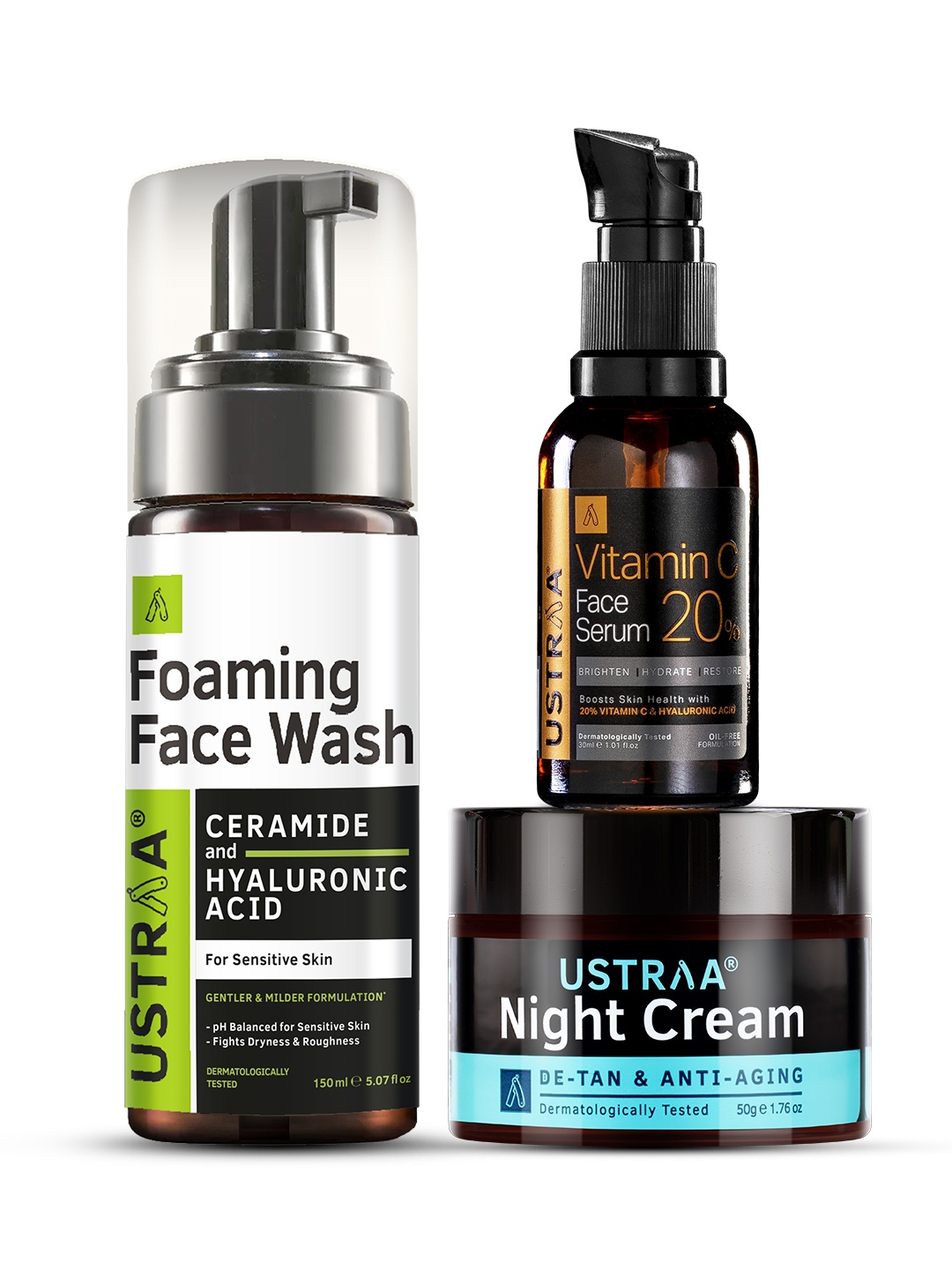 Ustraa Men Skin Care Combo - Face Wash 150ml + Night Cream 50g + Face Serum 30ml, Black
Ustraa Men Skin Care Combo - Face Wash 150ml + Night Cream 50g + Face Serum 30ml, Black