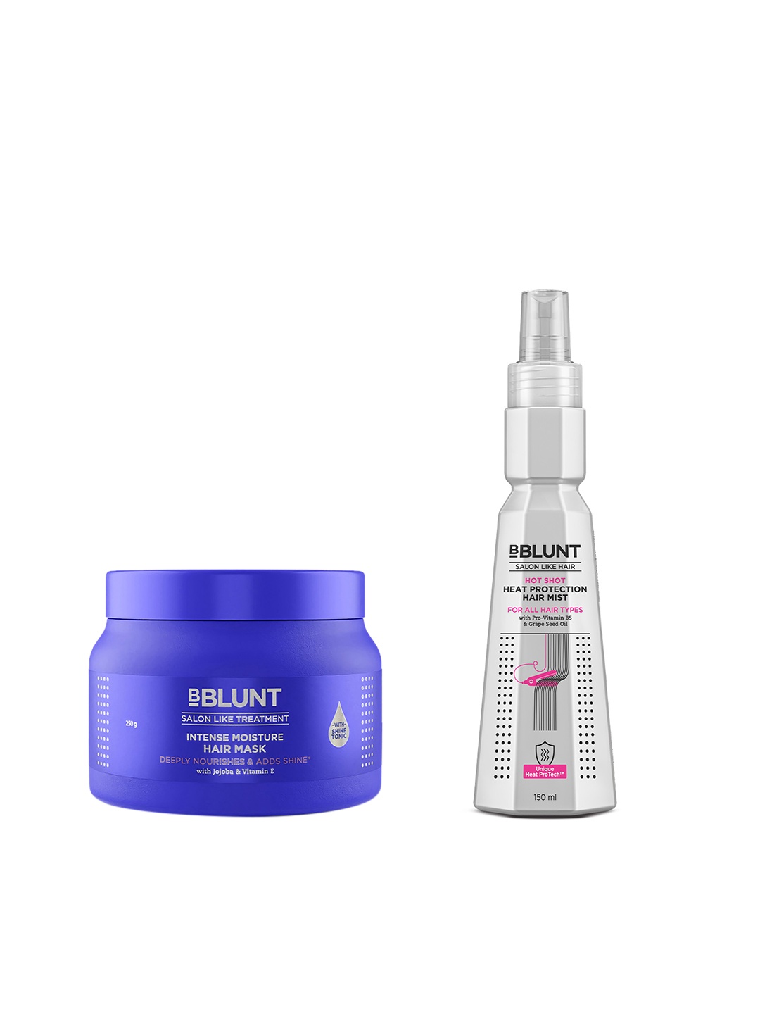 BBLUNT Intense Moisture Hair Mask 250g & Hot Shot Heat Protection Mist 150ml, Blue
BBLUNT Intense Moisture Hair Mask 250g & Hot Shot Heat Protection Mist 150ml, Blue
