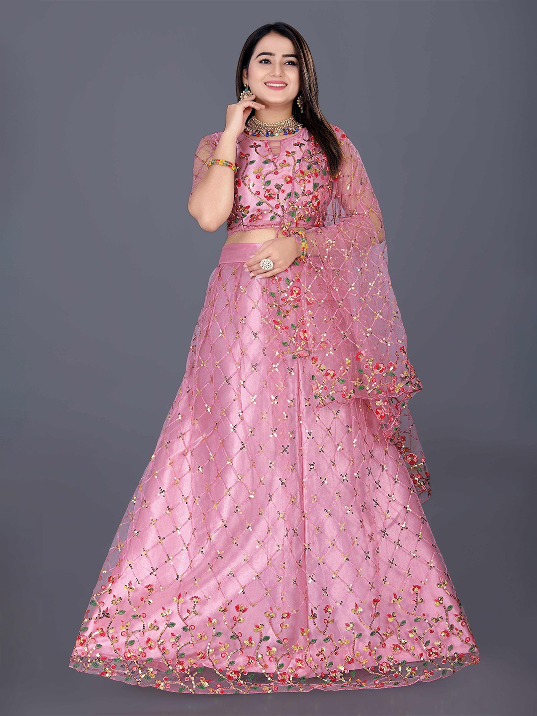 DDRS FASHION Embroidered Ready to Wear Lehenga & Unstitched Blouse With Dupatta, Pink
DDRS FASHION Embroidered Ready to Wear Lehenga & Unstitched Blouse With Dupatta, Pink