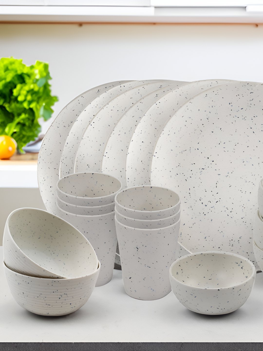Red Butler White & Grey 20 Pieces Printed Microwave Safe Matte Bamboo Fiber Dinner Set
Red Butler White & Grey 20 Pieces Printed Microwave Safe Matte Bamboo Fiber Dinner Set