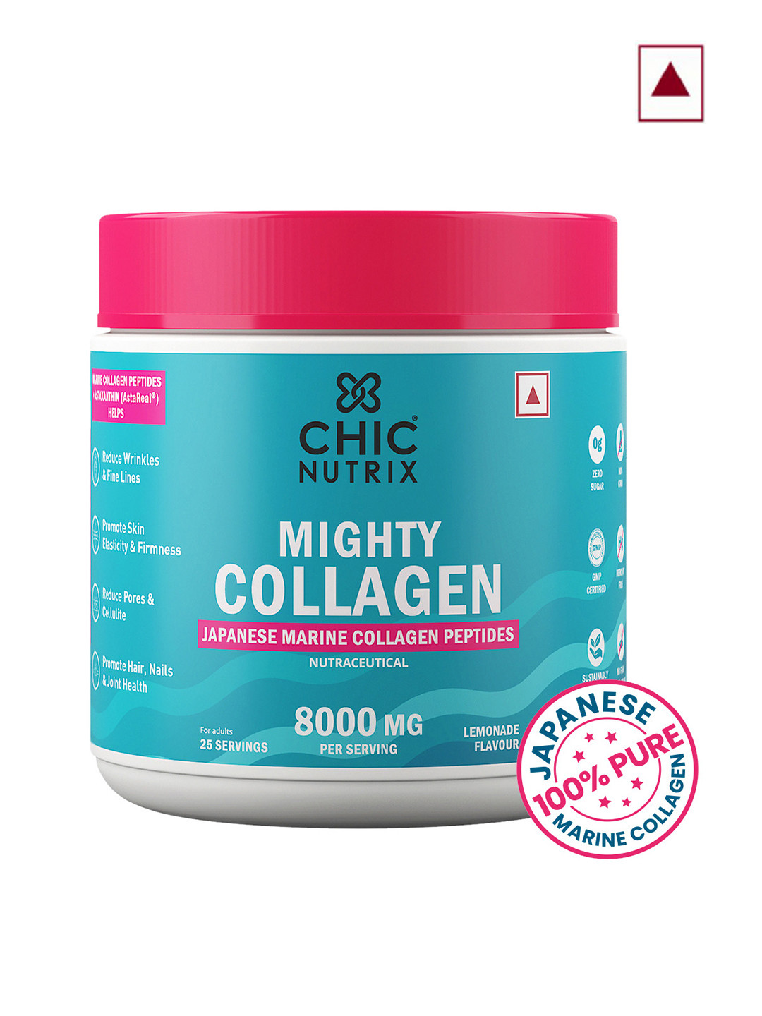 CHICNUTRIX Mighty Collagen With Japanese Marine Collagen Peptides + Astaxanthin, White
CHICNUTRIX Mighty Collagen With Japanese Marine Collagen Peptides + Astaxanthin, White