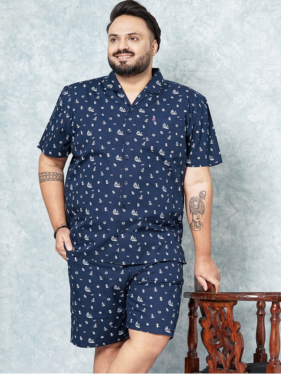 Hardsoda by The Indian Garage Co Plus Size Conversational Printed Shirt With Shorts, Navy blue
Hardsoda by The Indian Garage Co Plus Size Conversational Printed Shirt With Shorts, Navy blue