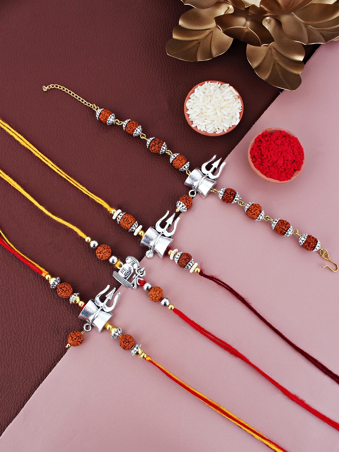 LUCKY JEWELLERY Set Of 3 Rakhis With Lumba Rakhi With Roli Chawal & Greeting Card, Silver
LUCKY JEWELLERY Set Of 3 Rakhis With Lumba Rakhi With Roli Chawal & Greeting Card, Silver