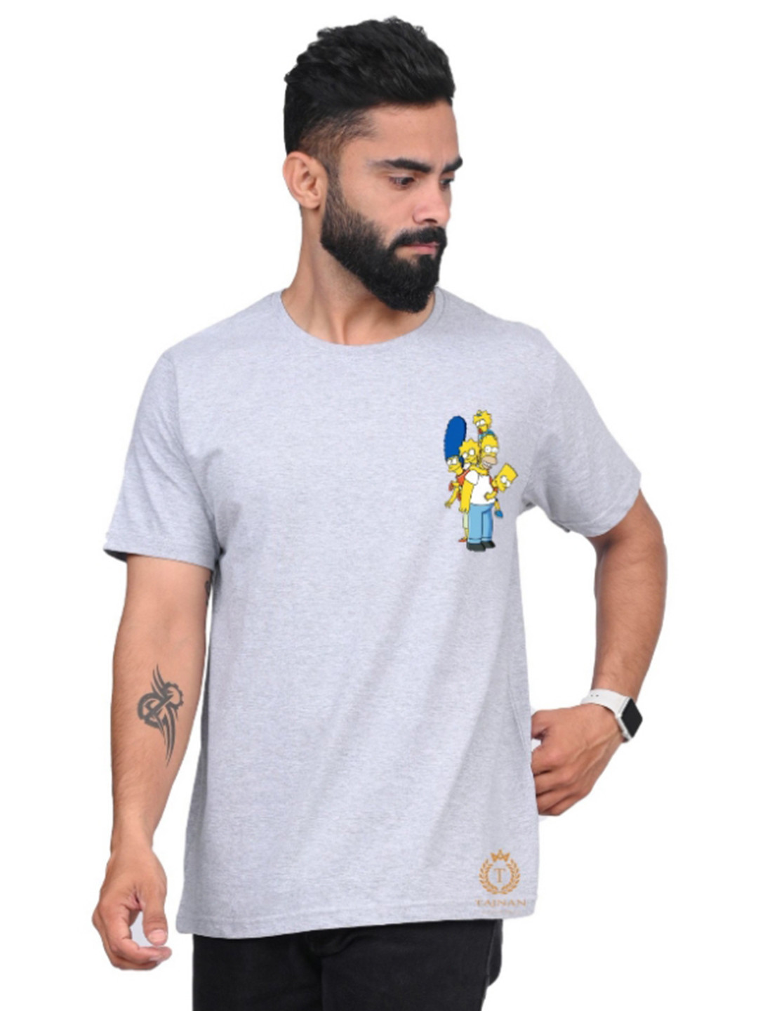 TAJNAN Men Printed T-shirt, Grey
TAJNAN Men Printed T-shirt, Grey