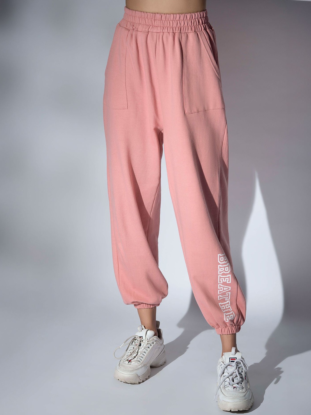 Exhale Label The Mahika Women Cotton Typographic Full Length Oversized Fit Joggers, Pink
Exhale Label The Mahika Women Cotton Typographic Full Length Oversized Fit Joggers, Pink