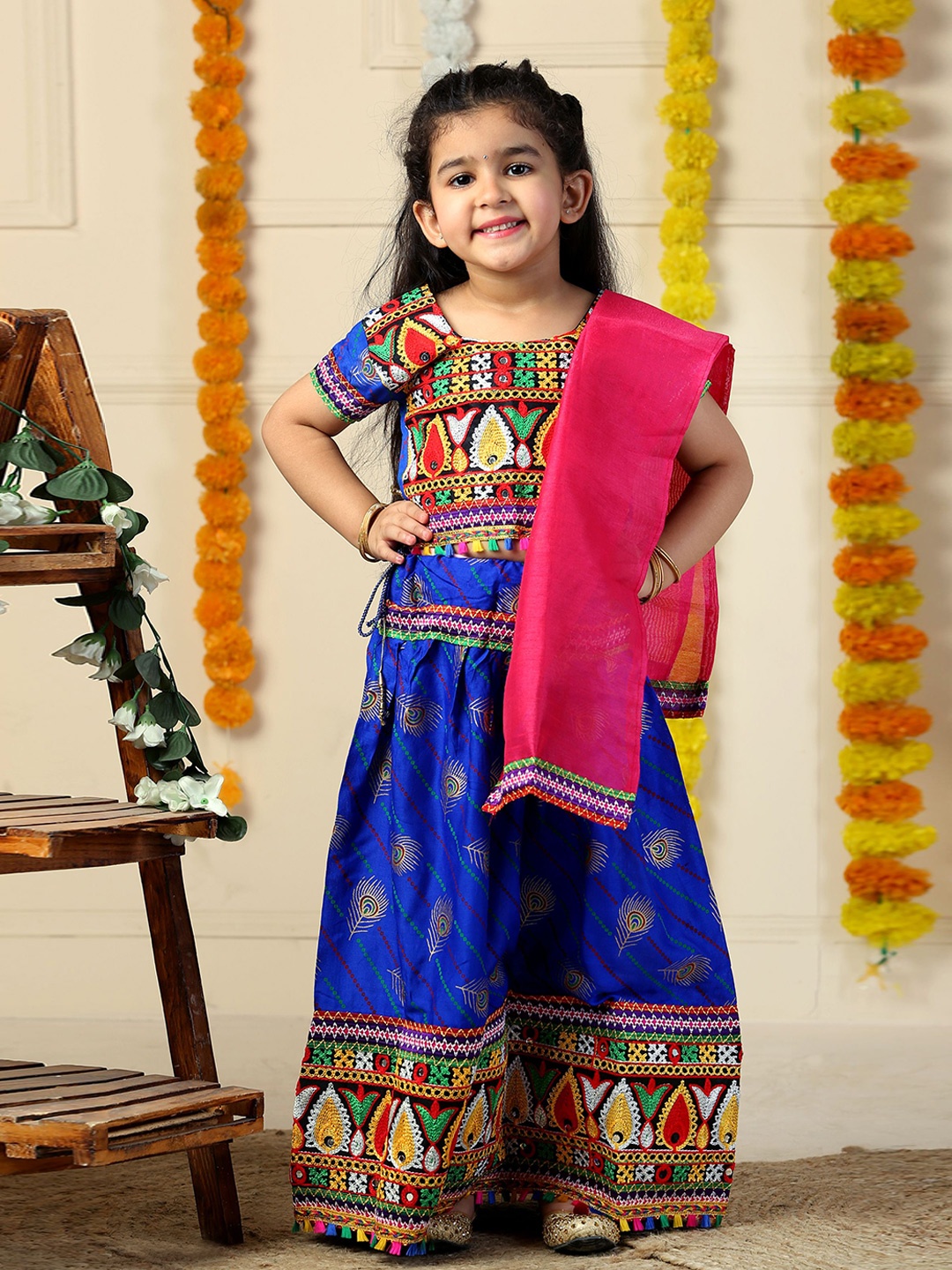 ahhaaaa Girls Embroidered Mirror Work Cotton Ready to Wear Lehenga & Blouse With Dupatta, Blue
ahhaaaa Girls Embroidered Mirror Work Cotton Ready to Wear Lehenga & Blouse With Dupatta, Blue