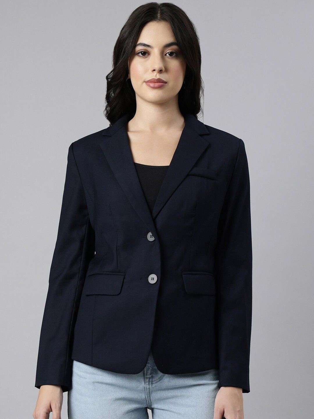 Shaftesbury London Slim Fit Notched Lapel Collar Single-Breasted Formal Blazers, Navy blue
Shaftesbury London Slim Fit Notched Lapel Collar Single-Breasted Formal Blazers, Navy blue