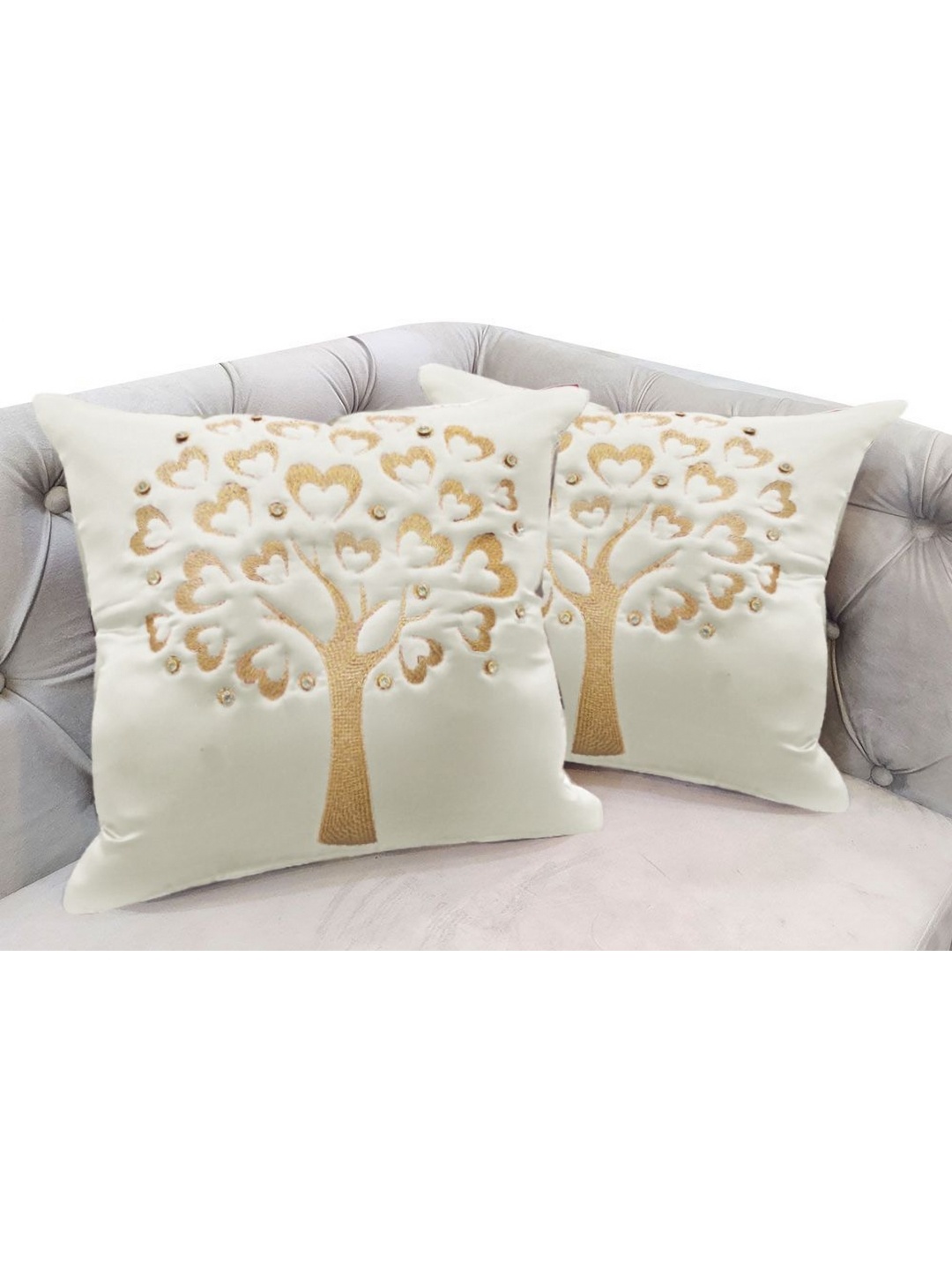 Good Vibes Cream-Coloured & Gold-Toned 2 Pieces Embroidered Velvet Square Cushion Covers
Good Vibes Cream-Coloured & Gold-Toned 2 Pieces Embroidered Velvet Square Cushion Covers